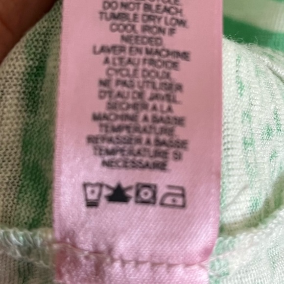 Calypso St. Barth Green and White Linen Short Sleeve Tee Womens Sz XS EUC - Picture 4 of 14